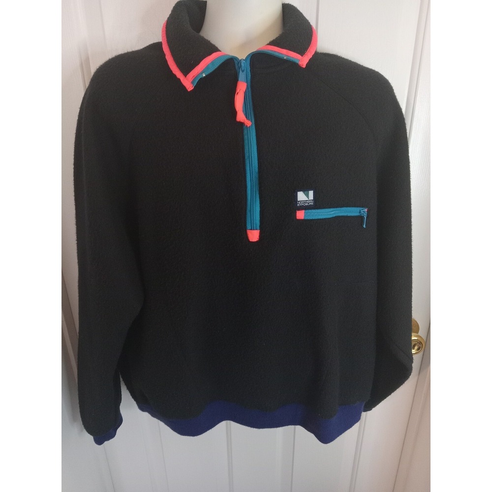 Vintage Northern Exposure 1/4zip Fleece Jacket Unisex Size Xl ‎ 90's Color Block